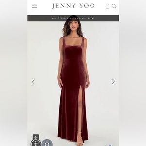 NWT Jenny Yoo Mara Dark Berry Velvet Dress-Sz 4